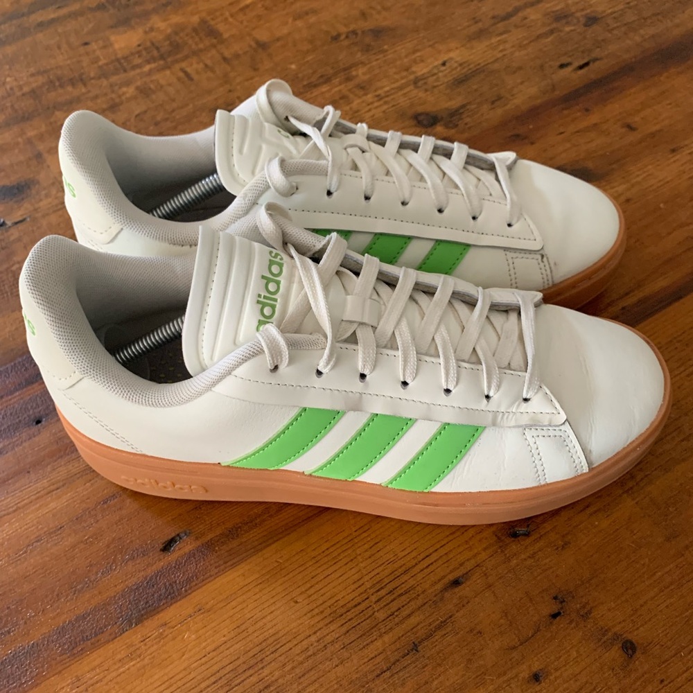 Adidas Originals Grand Court Alpha Sneakers Off White Semi Lucid Lime Sz 8